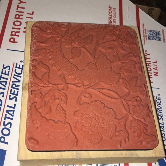 VTG Unused Anna Griffin Night Media Stamp 5”x4”x1” Ivy, Leaves & Flowers - Picture 2 of 4